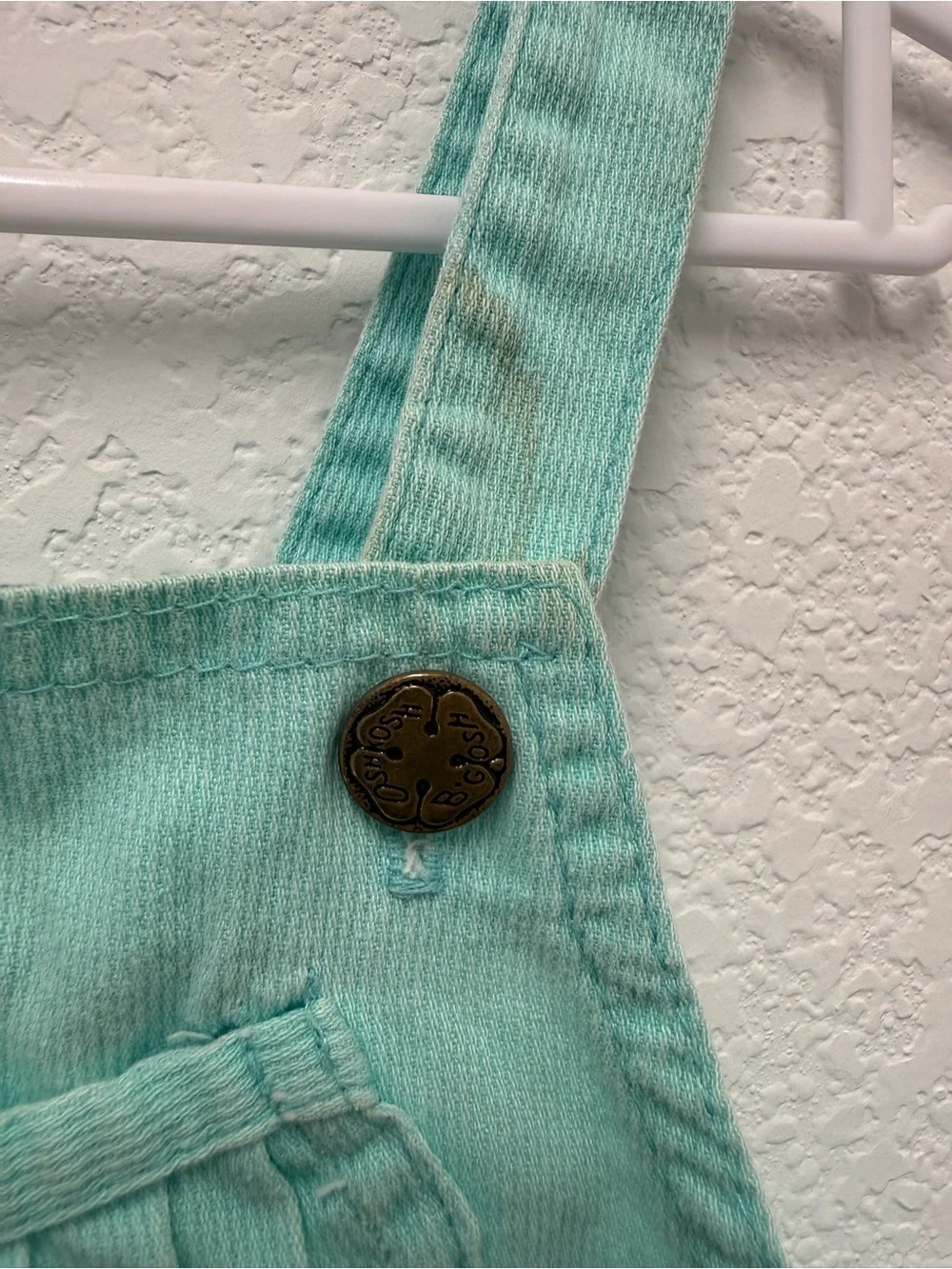 1980s Vintage OshKosh B'gosh Mint Green Toddler Overalls - Rare Find